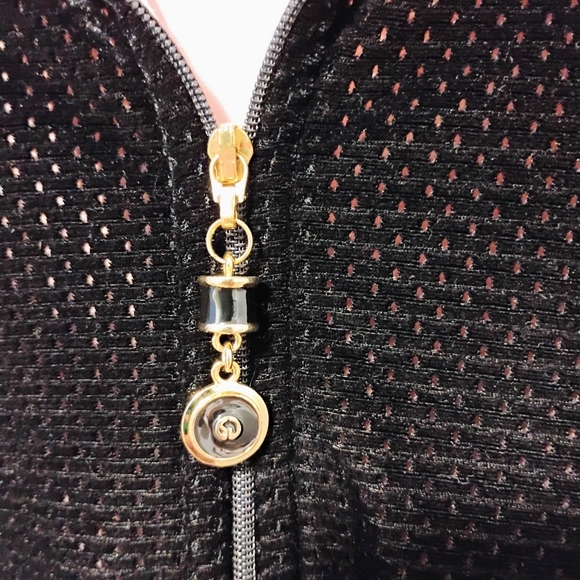 St John Sport Marie  Black Zip Up Velour Designer Jacket - Picture 4 of 5